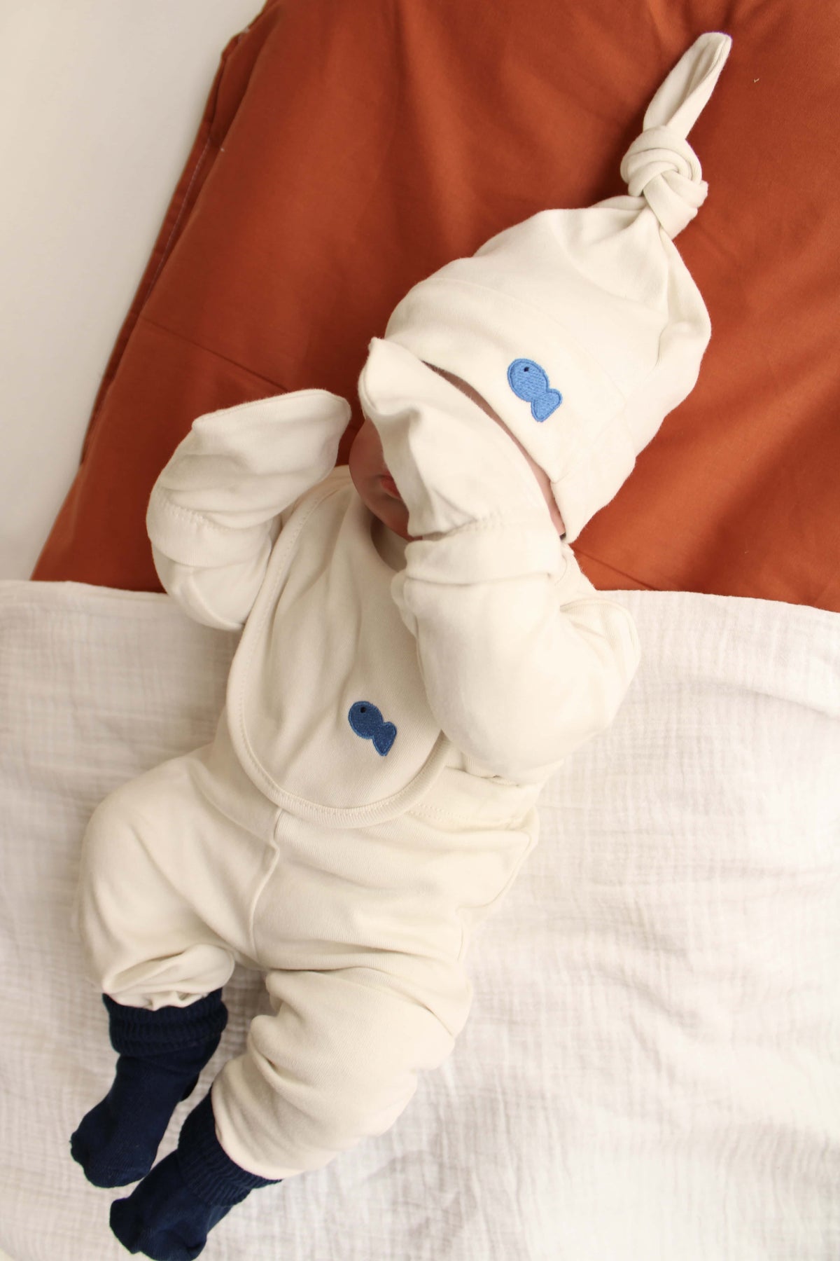 Fish Patterned 5 Piece Newborn Set — Honey and Hive