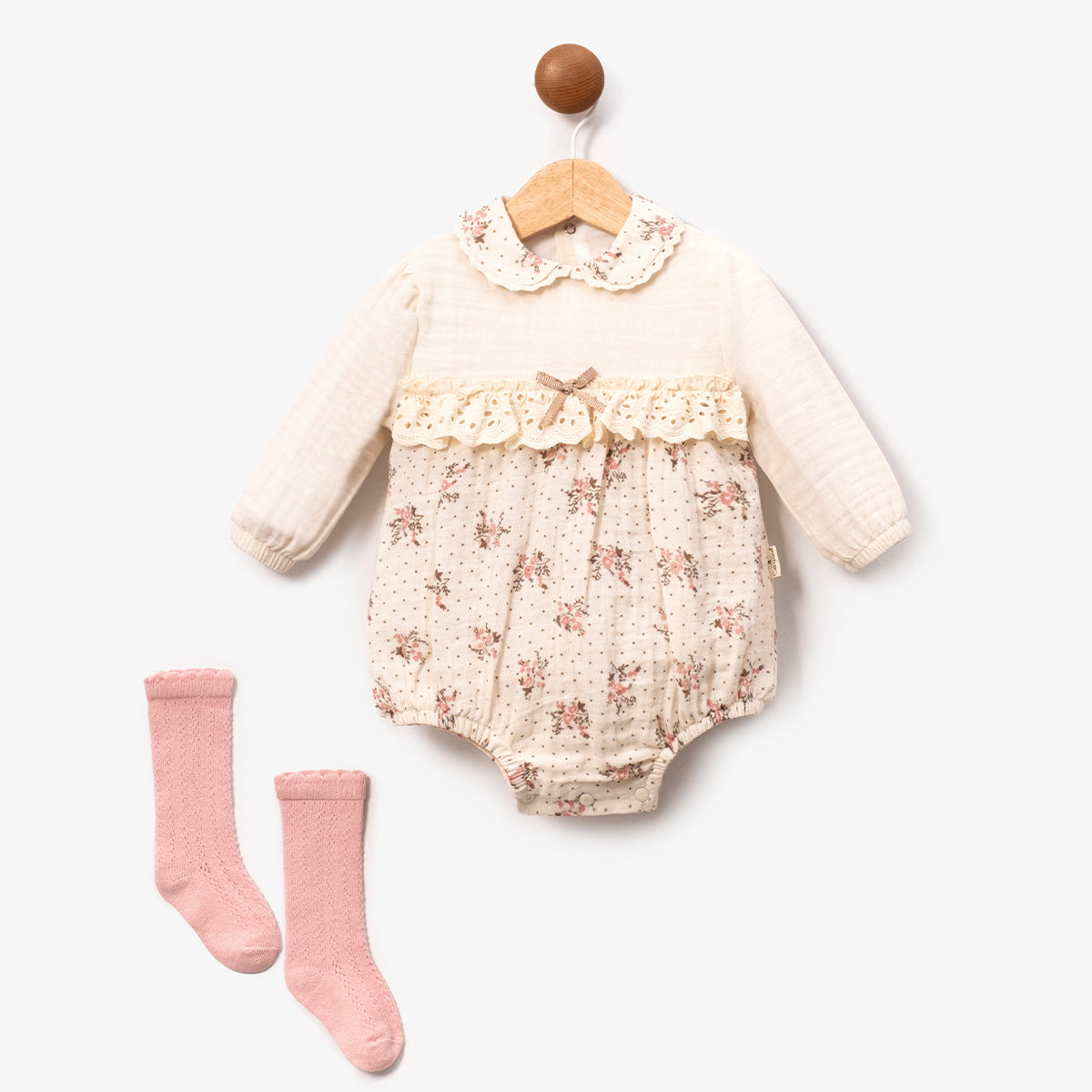 Floral Lace Romper with Socks — Honey and Hive