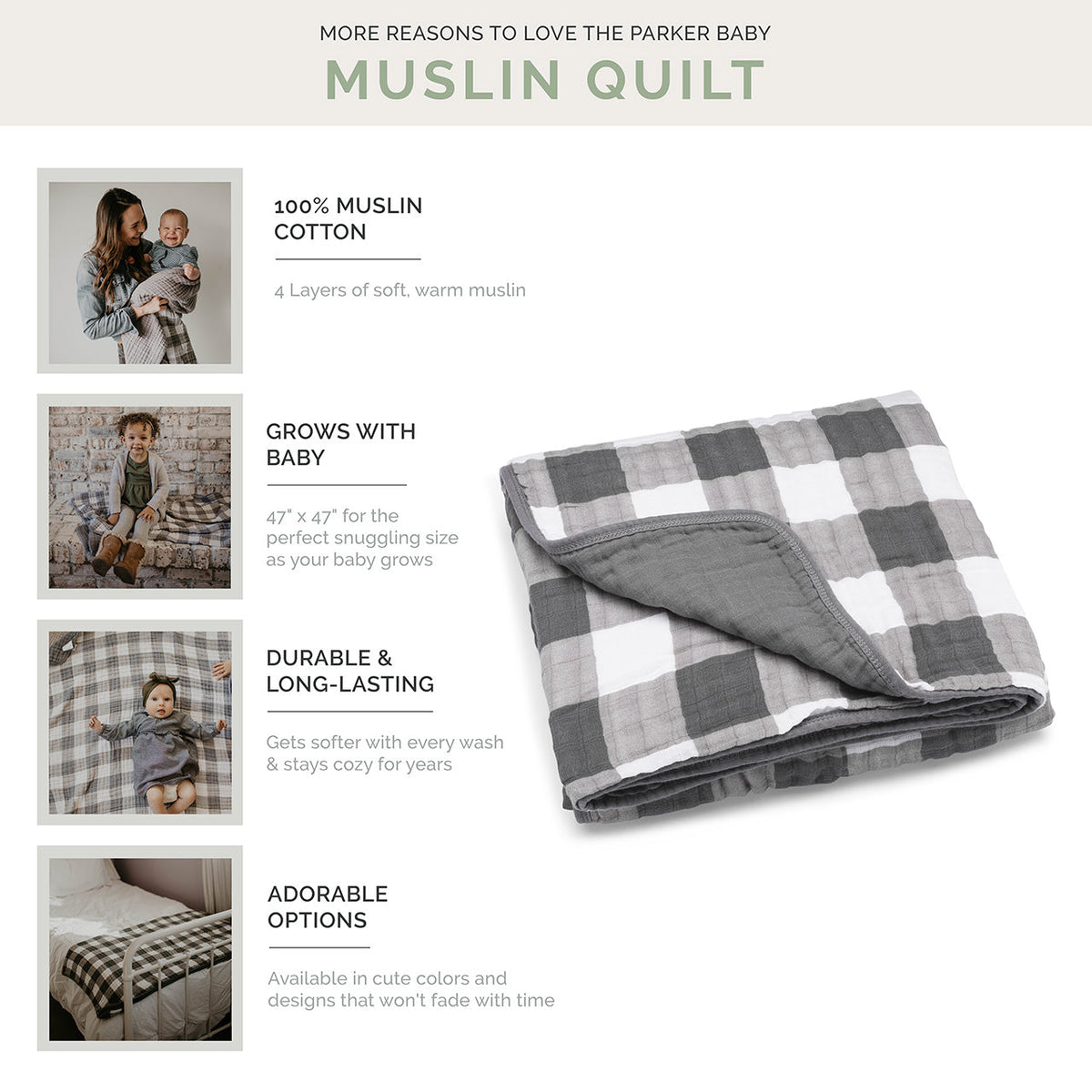 Gray Buffalo Quilt — Parker Baby Co.