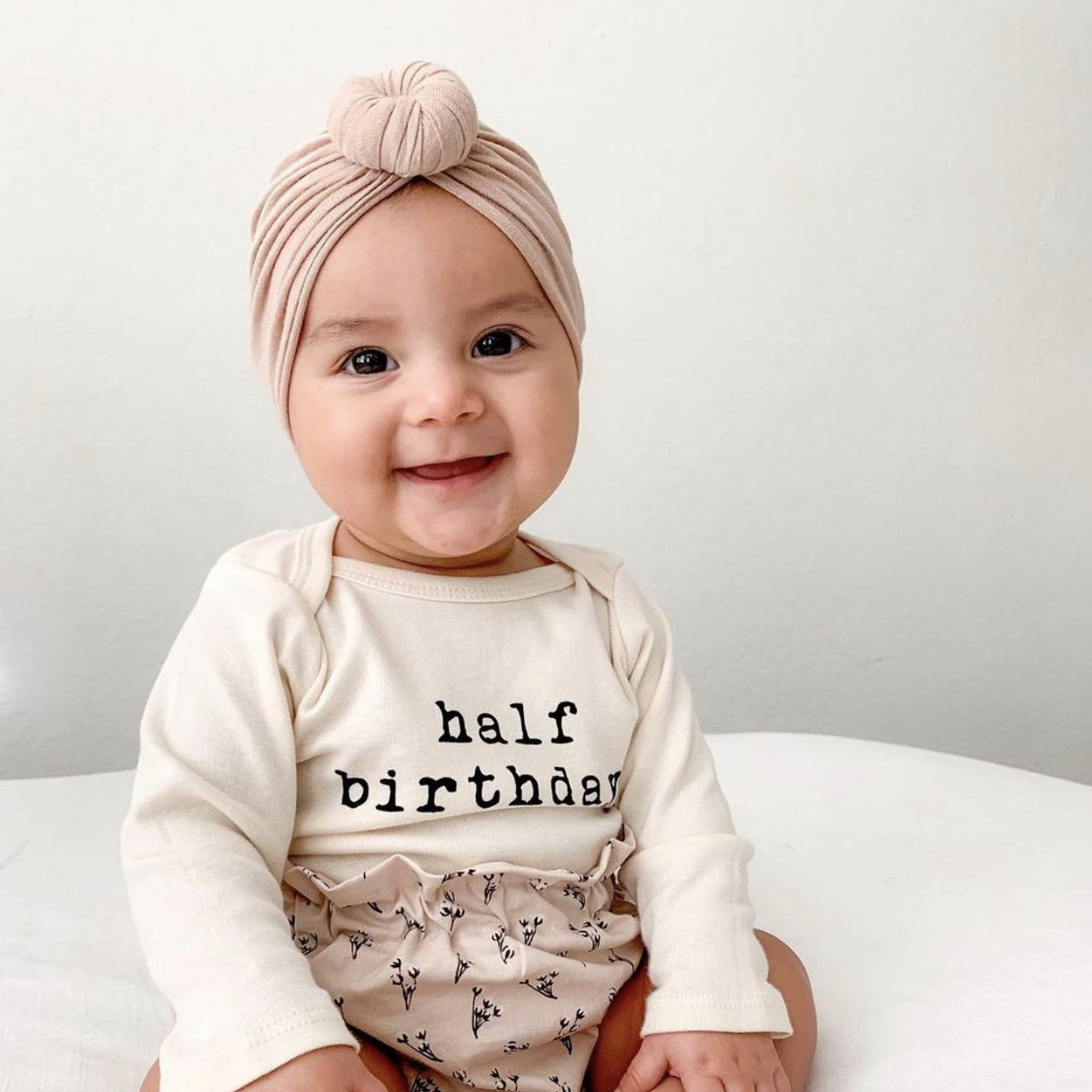 Half Birthday Organic Bodysuit Long Sleeve — Tenth & Pine