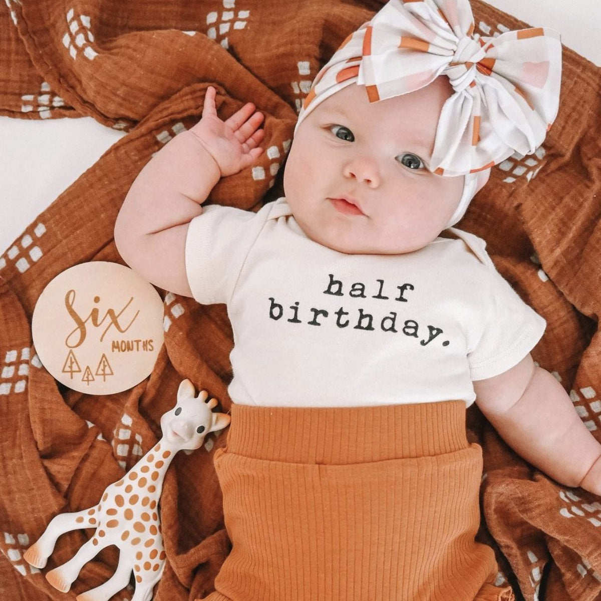 Half Birthday Organic Baby Bodysuit — Tenth & Pine