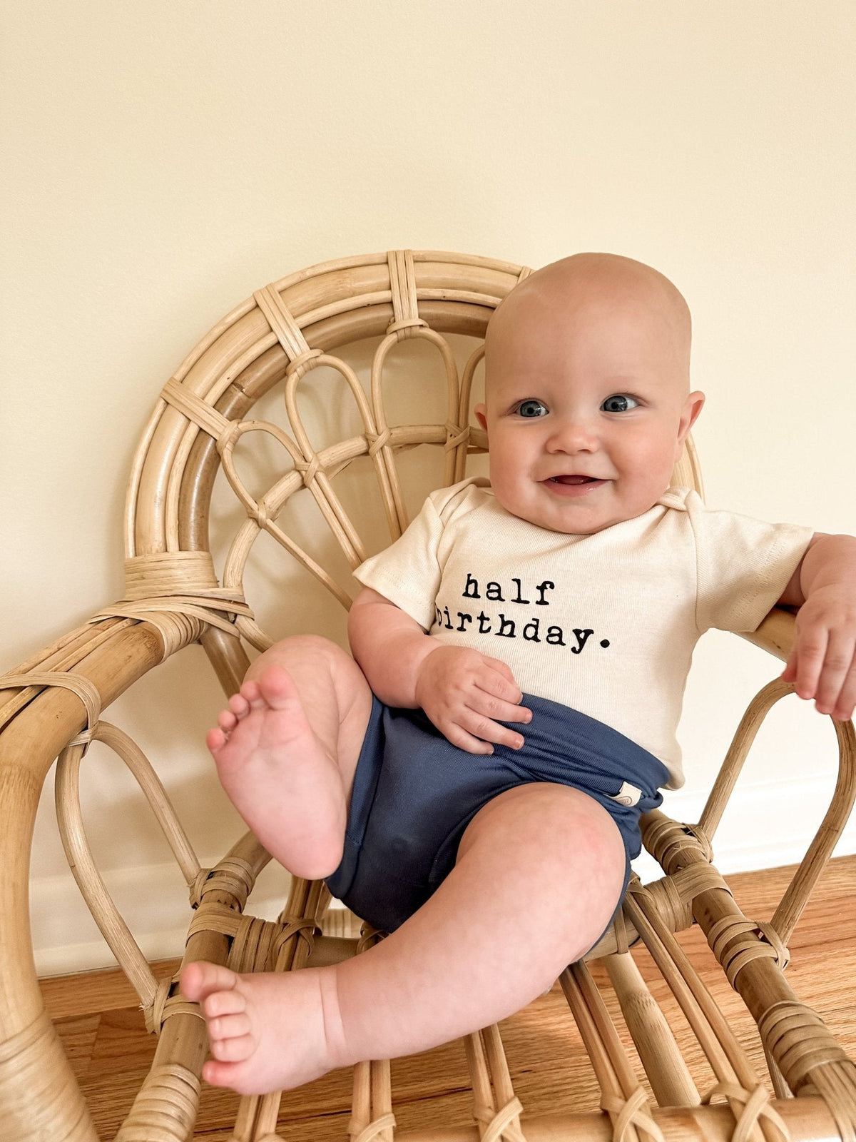 Half Birthday Organic Baby Bodysuit — Tenth & Pine