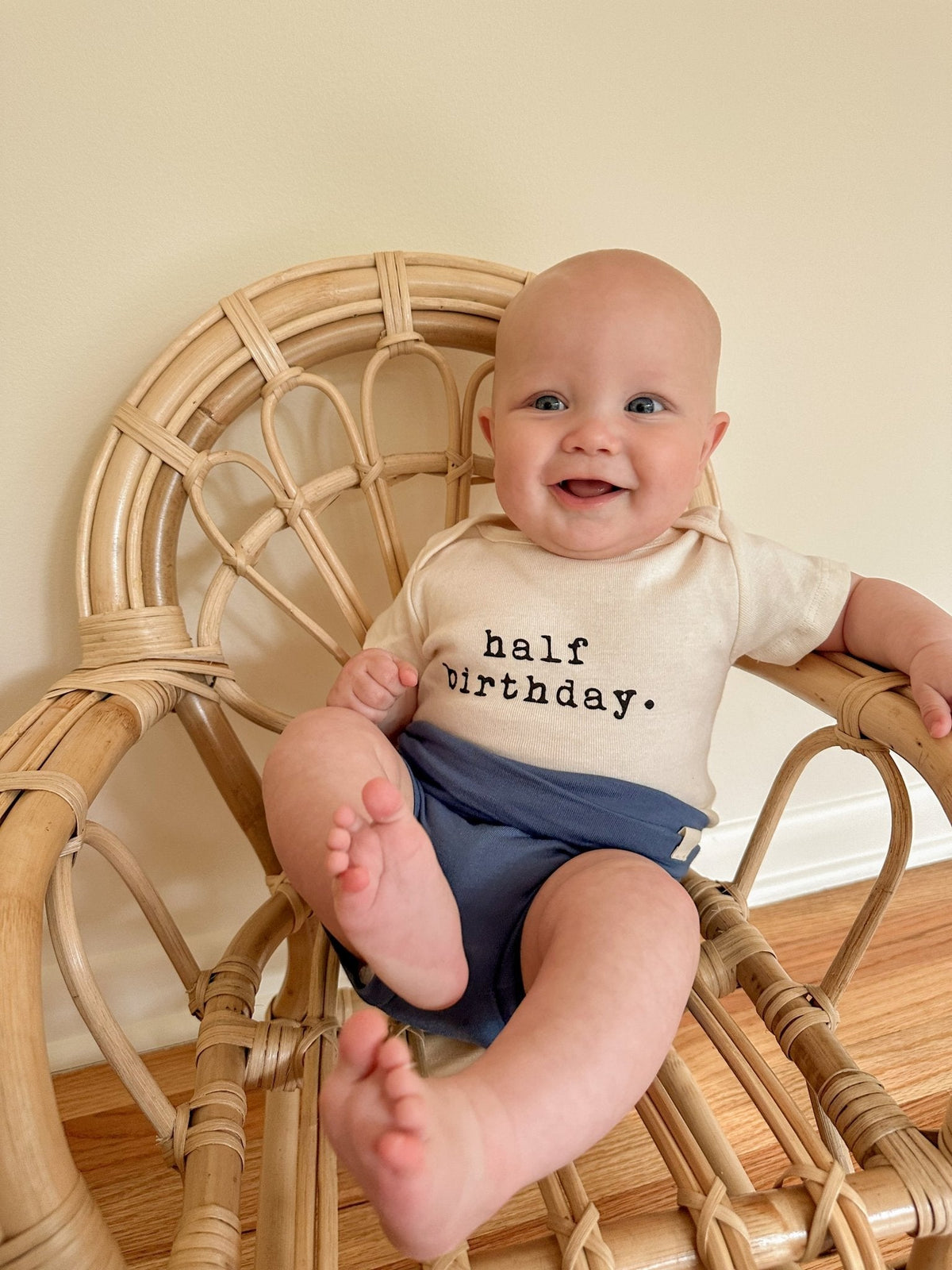 Half Birthday Organic Baby Bodysuit — Tenth & Pine