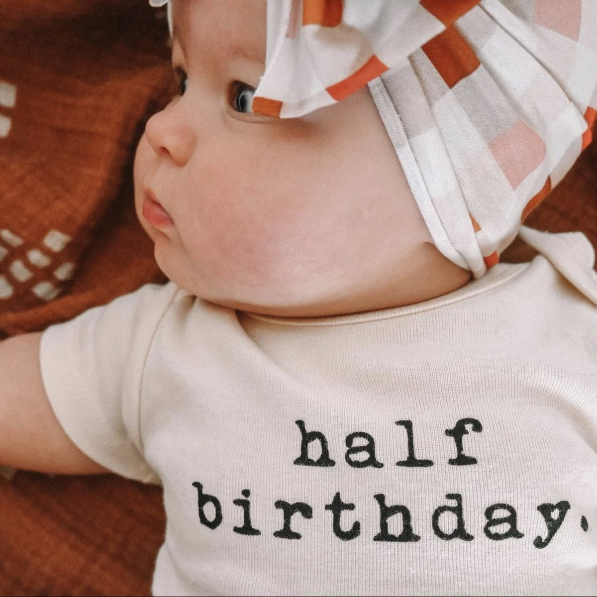 Half Birthday Organic Baby Bodysuit — Tenth & Pine