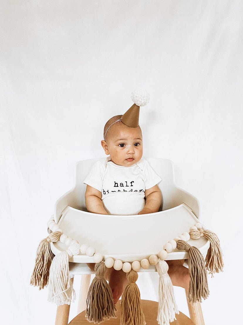 Half Birthday Organic Baby Bodysuit — Tenth & Pine