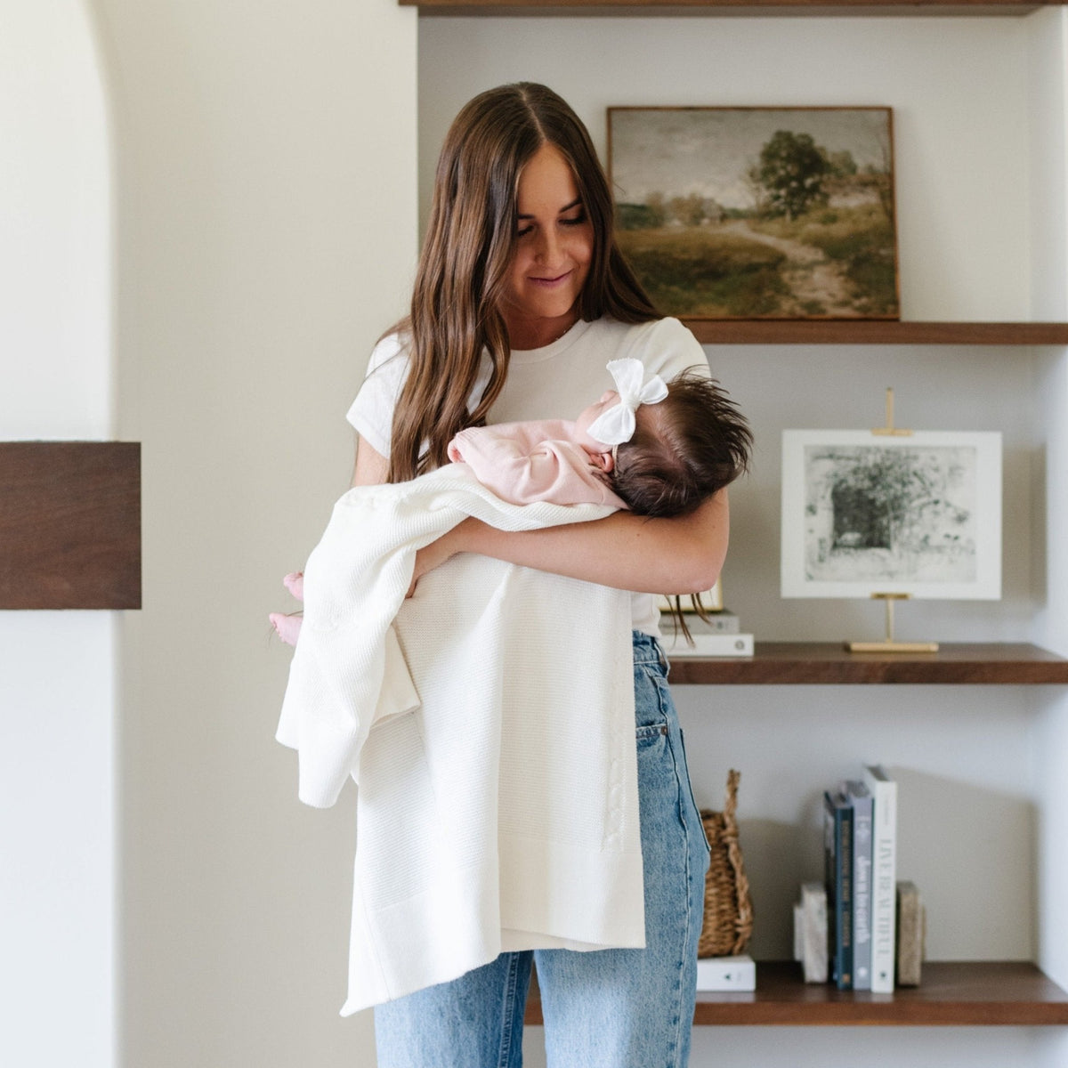 Heirloom Cotton Knit Receiving Blankets — Saranoni
