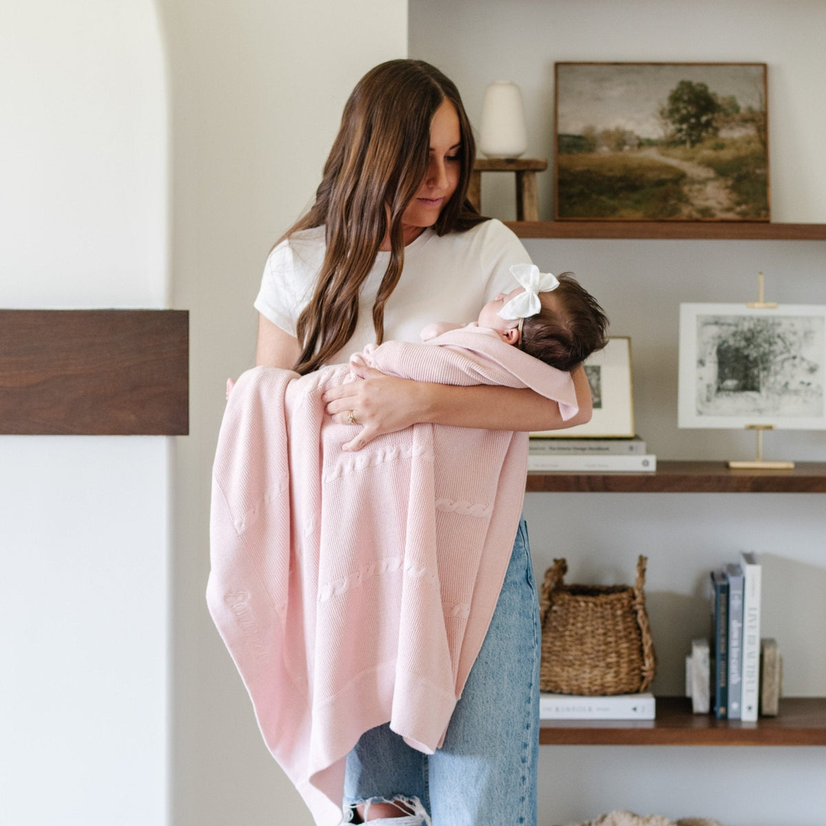 Heirloom Cotton Knit Receiving Blankets — Saranoni