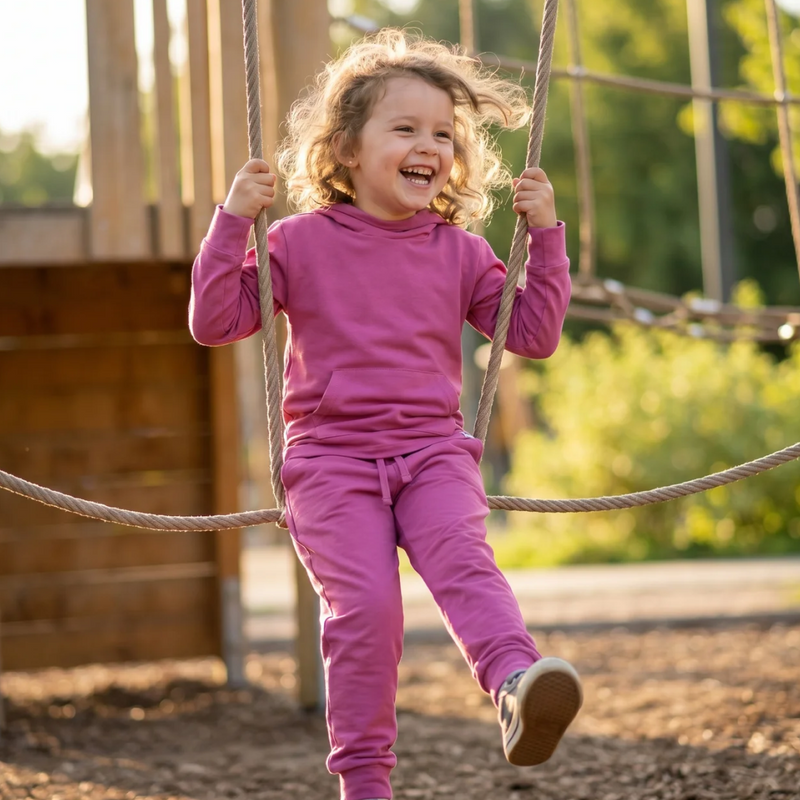 Hooded Jogger Set Raspberry Rose — Sweet Bamboo