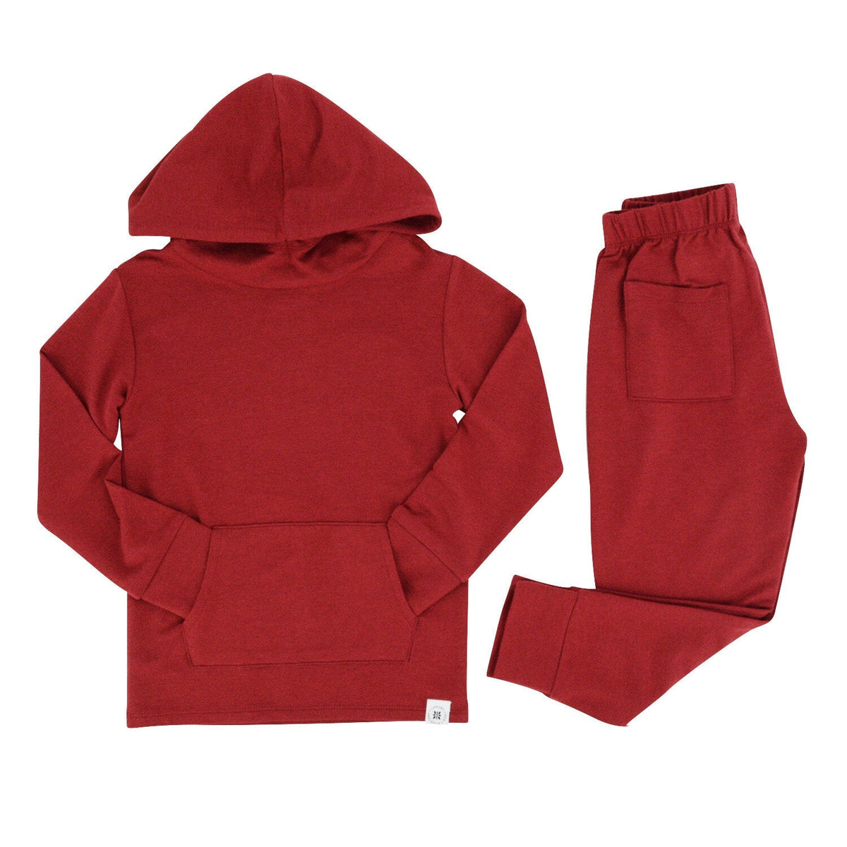 Hooded Jogger Set Rhubarb Red — Sweet Bamboo