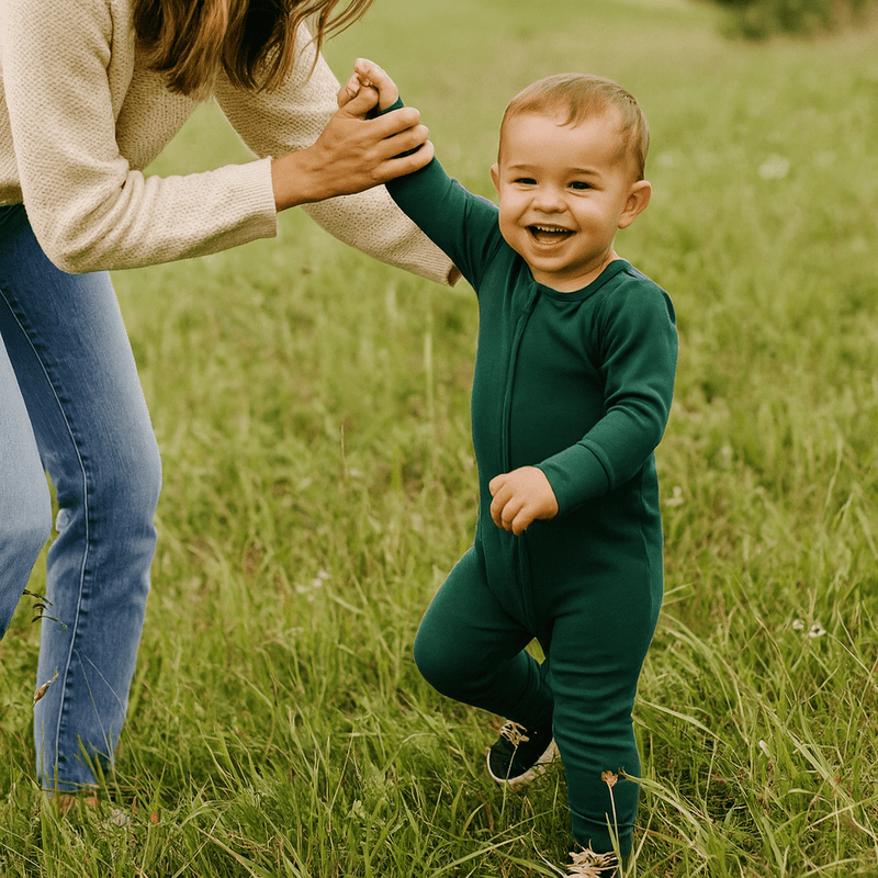 Hunter Green Convertible Romper — Sweet Bamboo