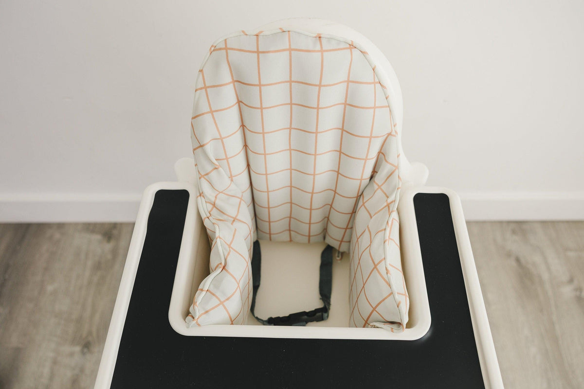 Camel Windowpane Cushion Cover for IKEA Antilop Highchair — Little Joy Co.