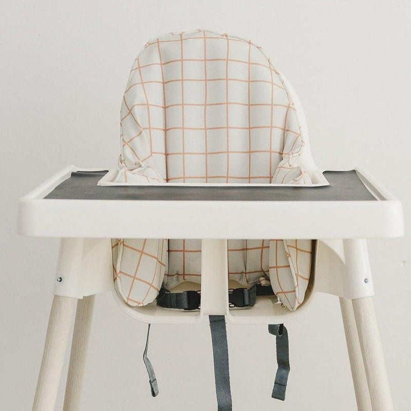 Camel Windowpane Cushion Cover for IKEA Antilop Highchair — Little Joy Co.