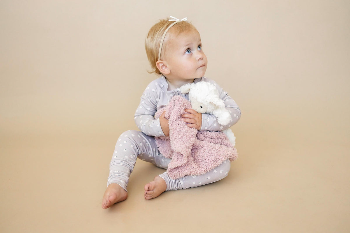 Oopsie Daisy Bamboo Zippy Romper - Bamboo Baby Pajamas - Purple Floral Flower Print Girl Newborn Baby — Little Joy Co.