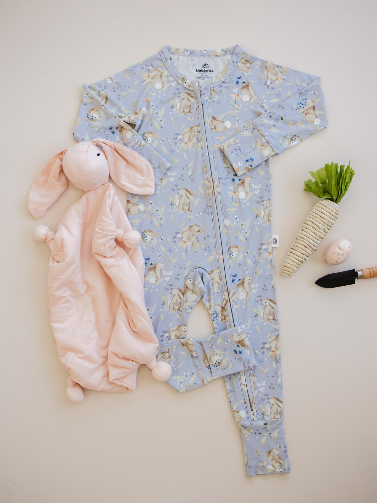 Bunny Blossoms Bamboo Zippy Romper — Little Joy Co.