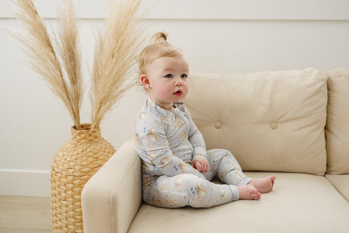 Bunny Blossoms Bamboo Zippy Romper — Little Joy Co.