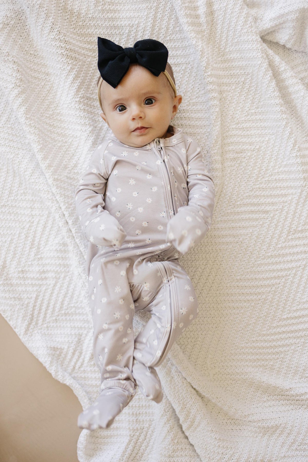 Oopsie Daisy Bamboo Zippy Romper - Bamboo Baby Pajamas - Purple Floral Flower Print Girl Newborn Baby — Little Joy Co.