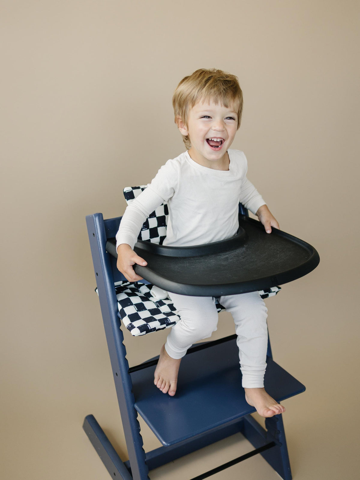 Black & White Checkered Highchair Cushion - Wipeable Stokke Tripp Trapp Cover — Little Joy Co.