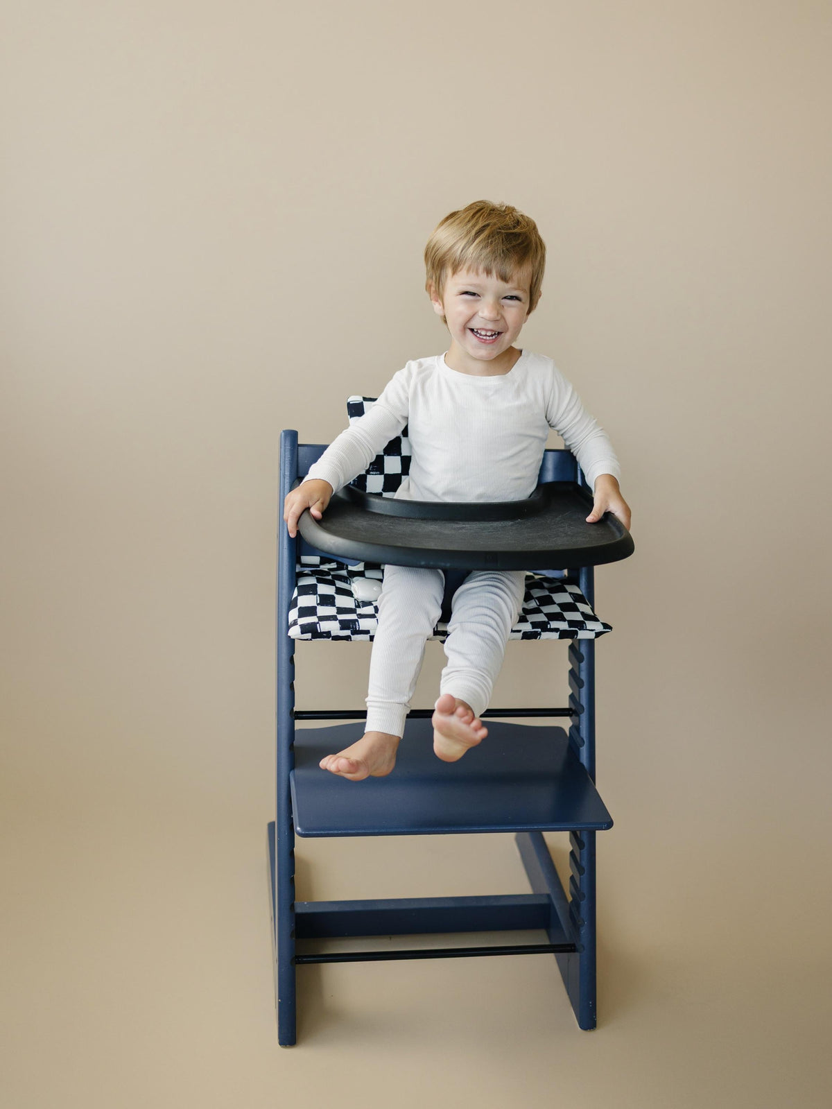 Black & White Checkered Highchair Cushion - Wipeable Stokke Tripp Trapp Cover — Little Joy Co.