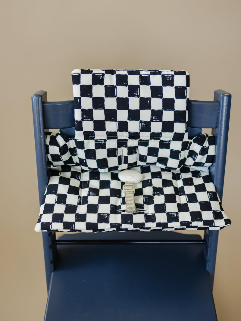 Black & White Checkered Highchair Cushion - Wipeable Stokke Tripp Trapp Cover — Little Joy Co.