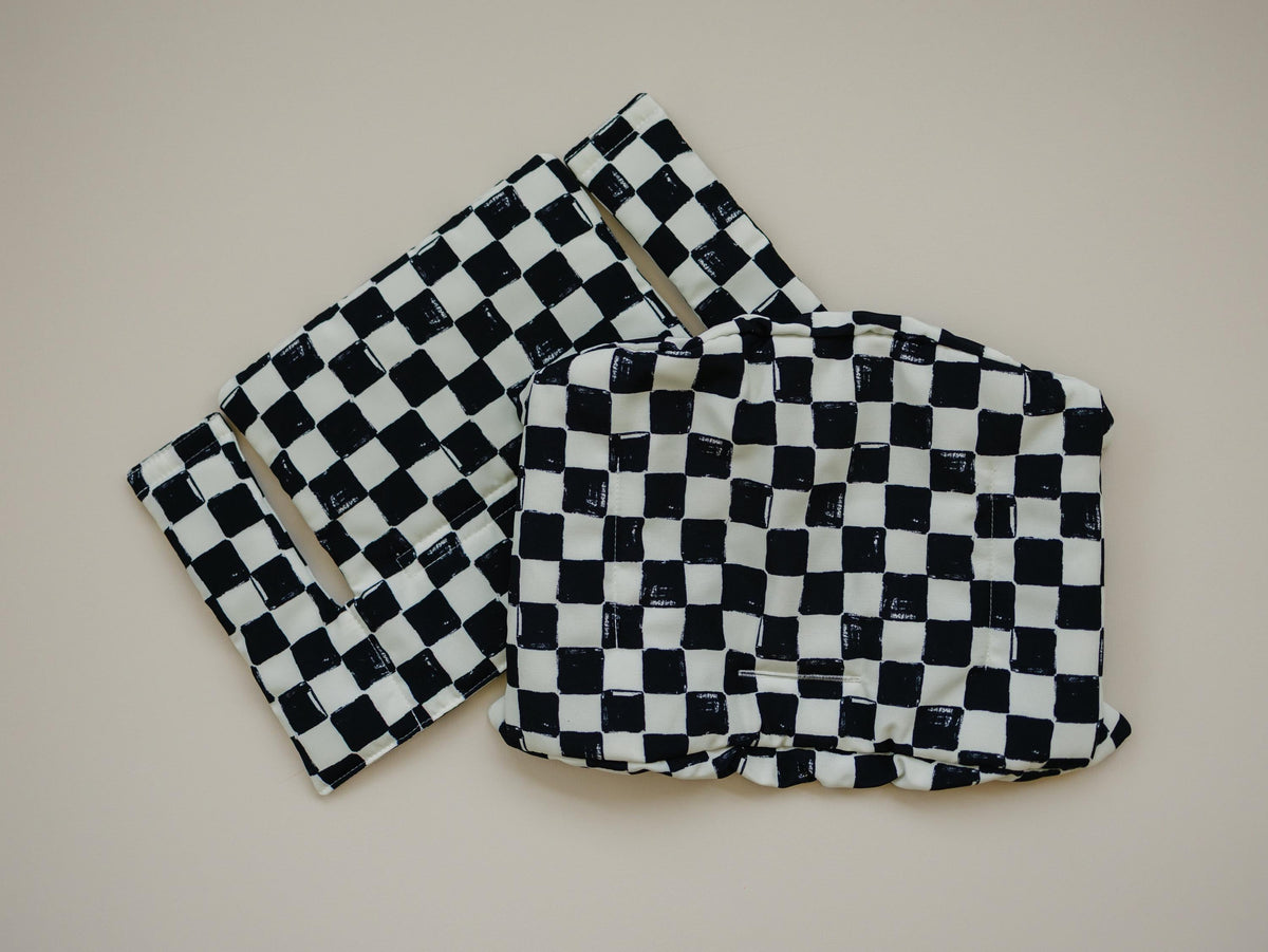 Black & White Checkered Highchair Cushion - Wipeable Stokke Tripp Trapp Cover — Little Joy Co.