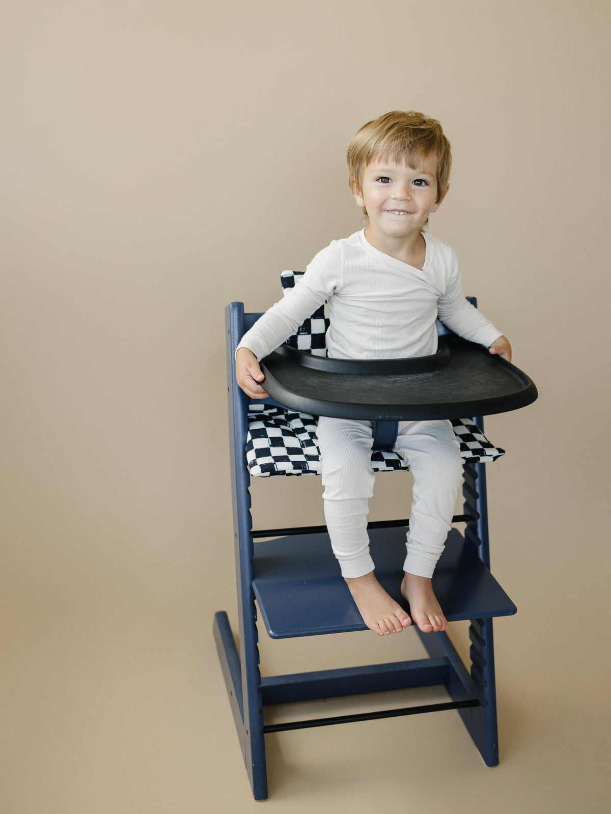 Black & White Checkered Highchair Cushion - Wipeable Stokke Tripp Trapp Cover — Little Joy Co.