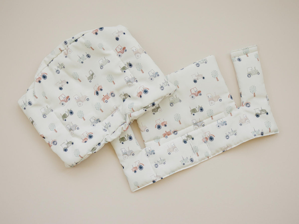 Tiny Tractors Cushion for the Stokke Tripp Trapp Highchair - Wipeable Cover - Baby Highchair Accessories — Little Joy Co.