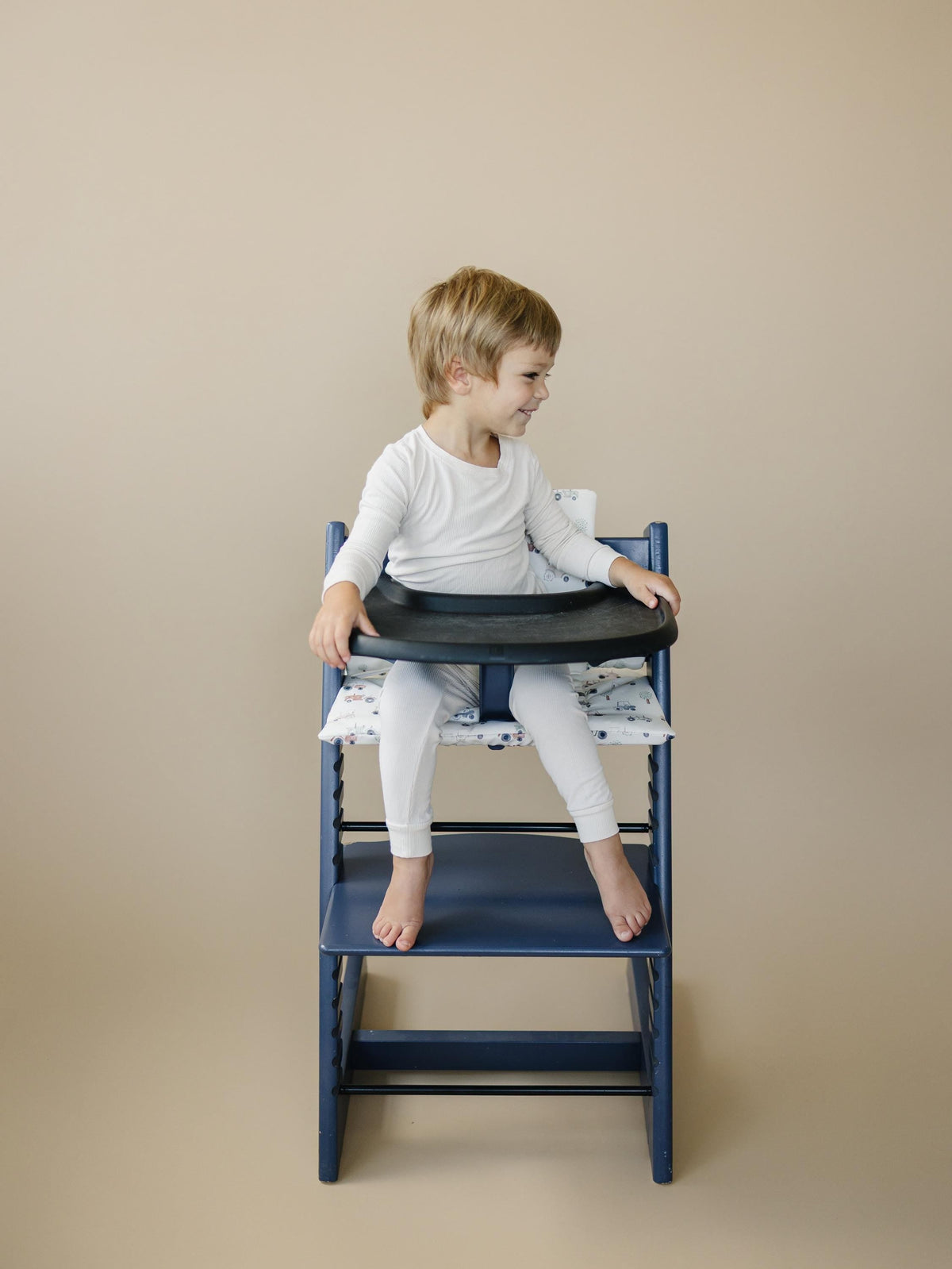 Tiny Tractors Cushion for the Stokke Tripp Trapp Highchair - Wipeable Cover - Baby Highchair Accessories — Little Joy Co.