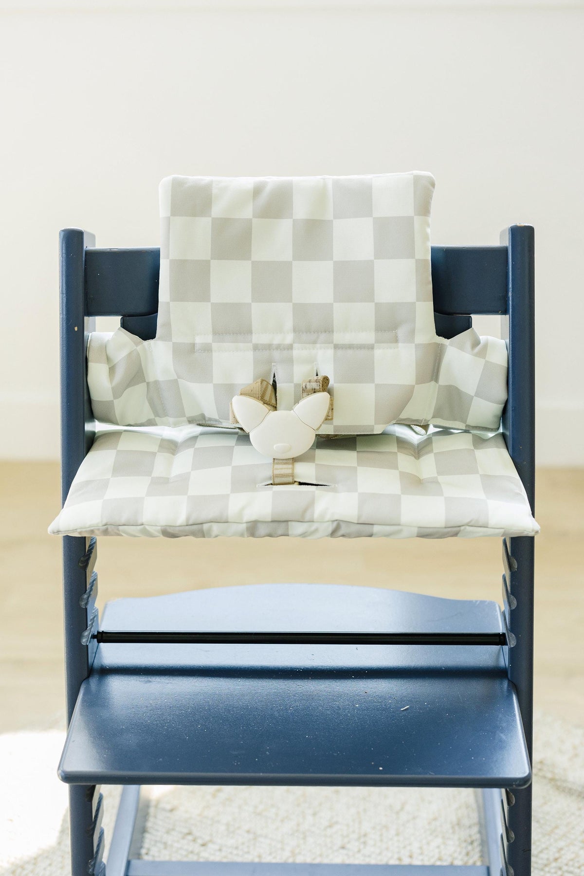 Wipeable Highchair Cushion for Stokke Tripp Trapp: Neutral Checkered Cover — Little Joy Co.