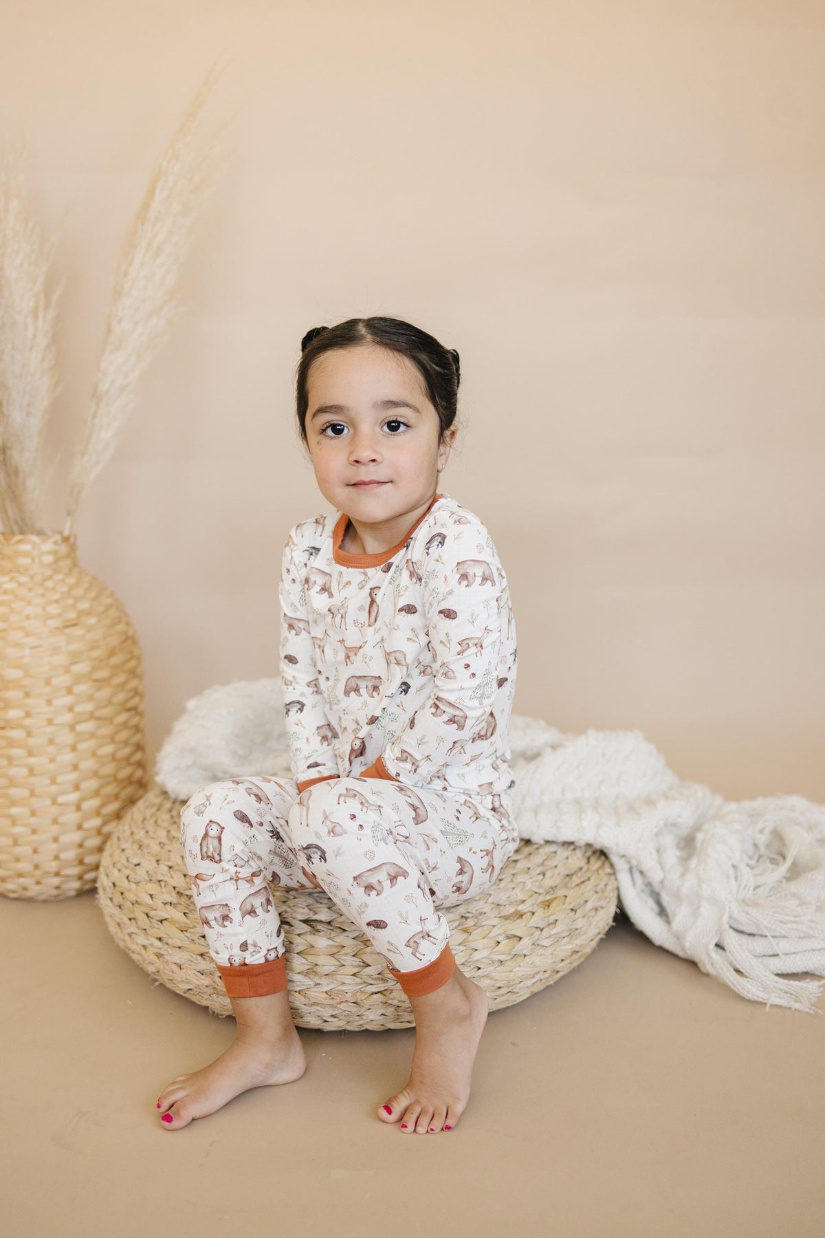 Forest Friends 2pc Bamboo Pajamas - Fall Woodland PJ Set for Toddlers and Kids — Little Joy Co.