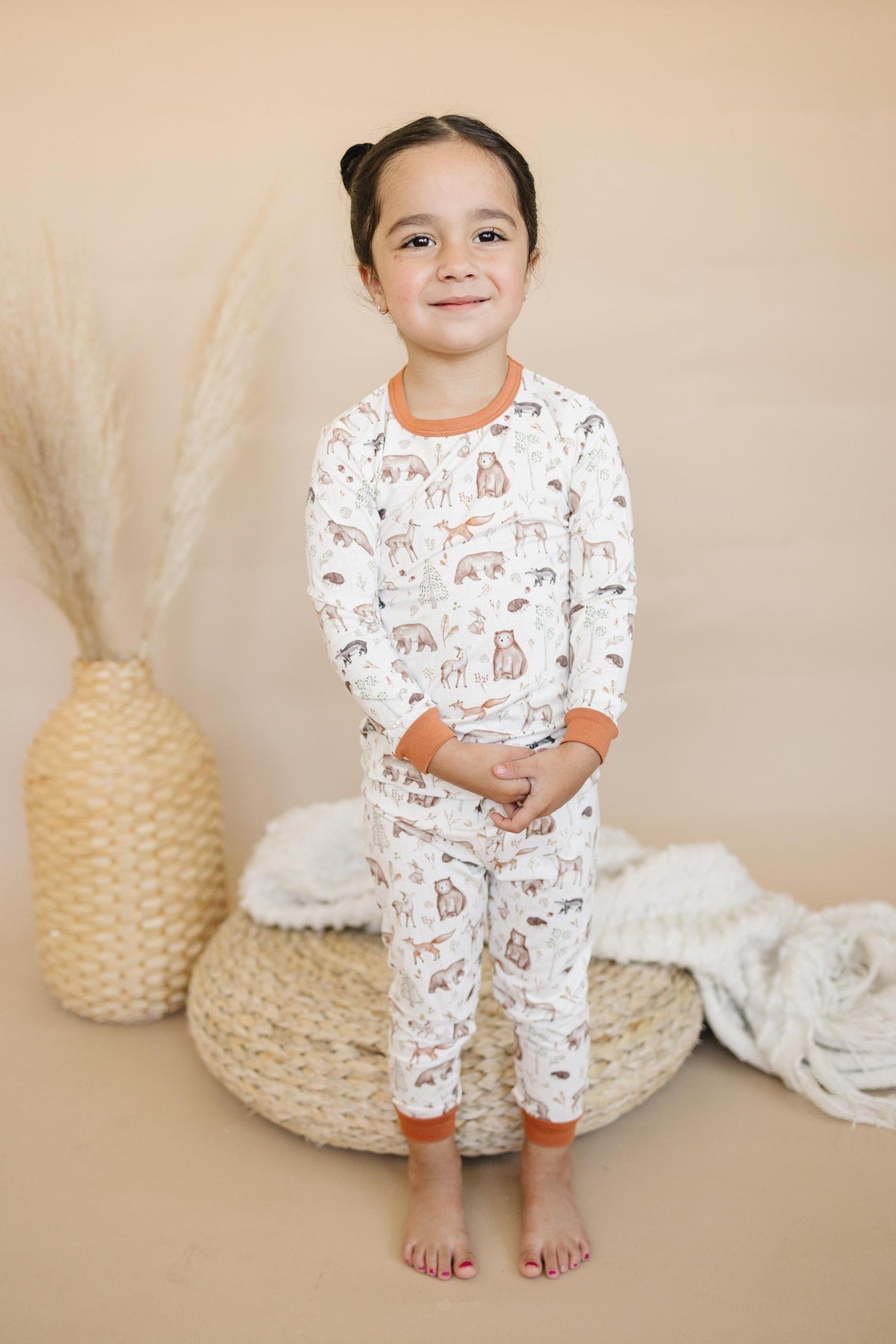 Forest Friends 2pc Bamboo Pajamas - Fall Woodland PJ Set for Toddlers and Kids — Little Joy Co.