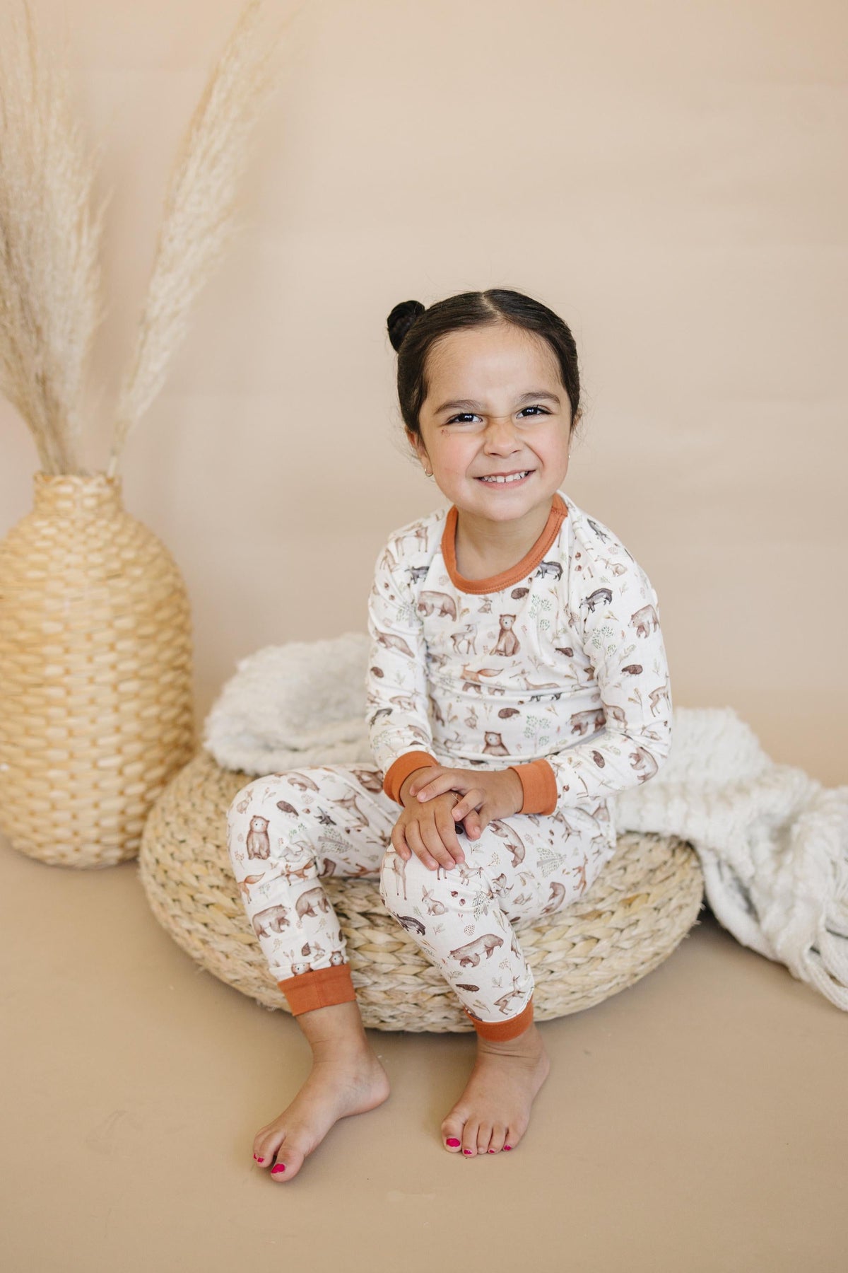Forest Friends 2pc Bamboo Pajamas - Fall Woodland PJ Set for Toddlers and Kids — Little Joy Co.