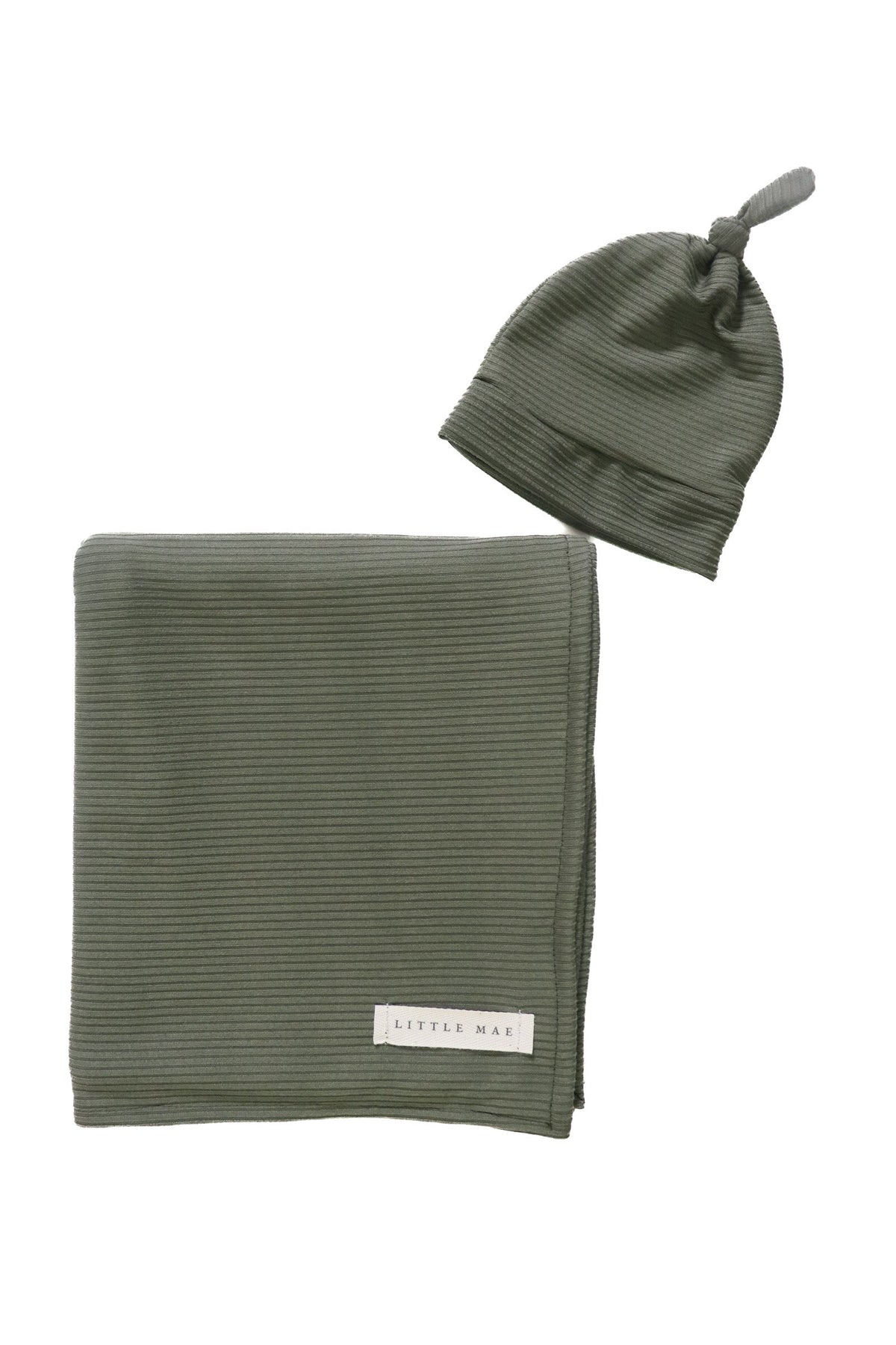 Moss Ribbed Stretch Swaddle — Little Mae & Co