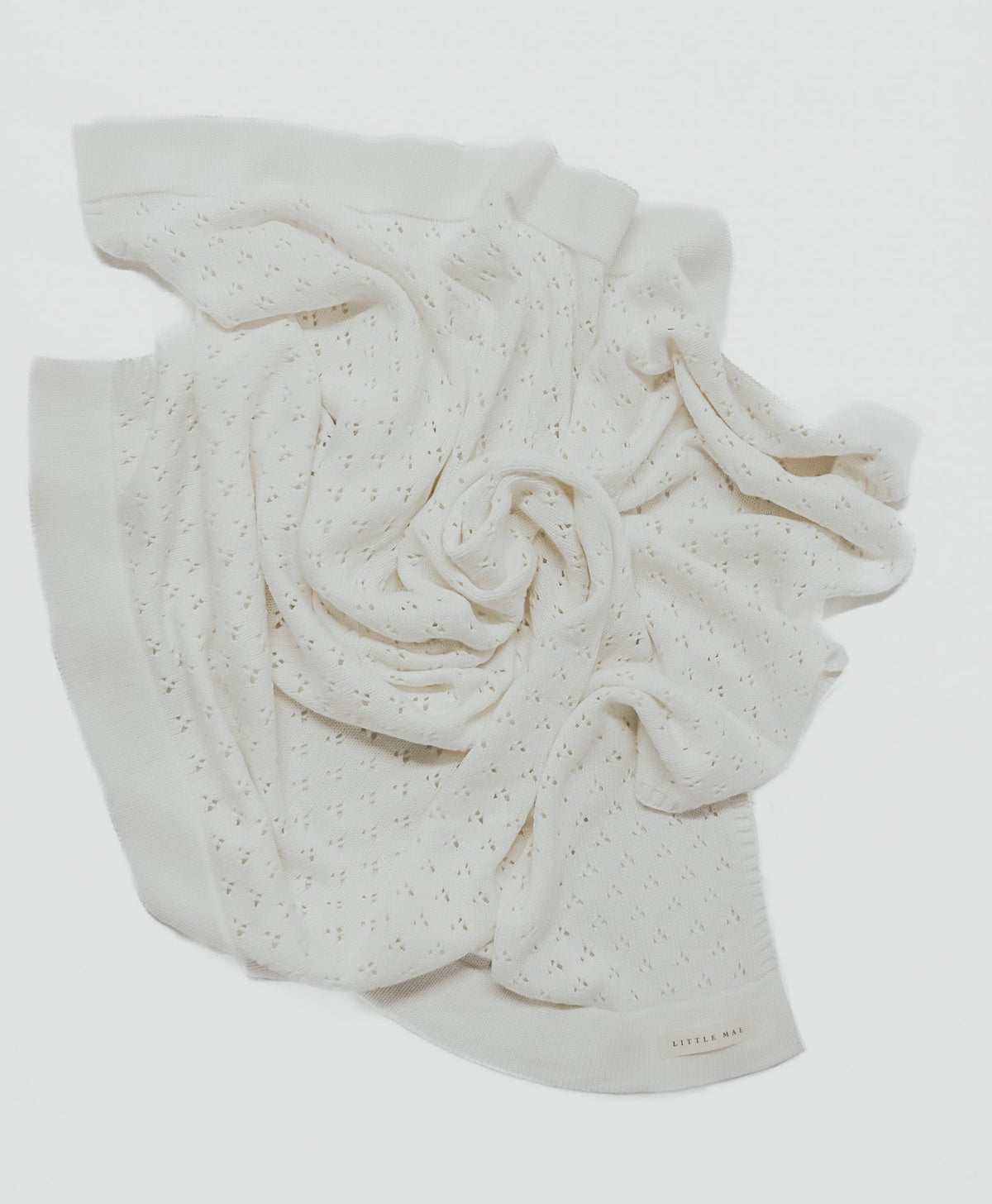 Vanilla White Pointelle Knit Blanket — Little Mae & Co