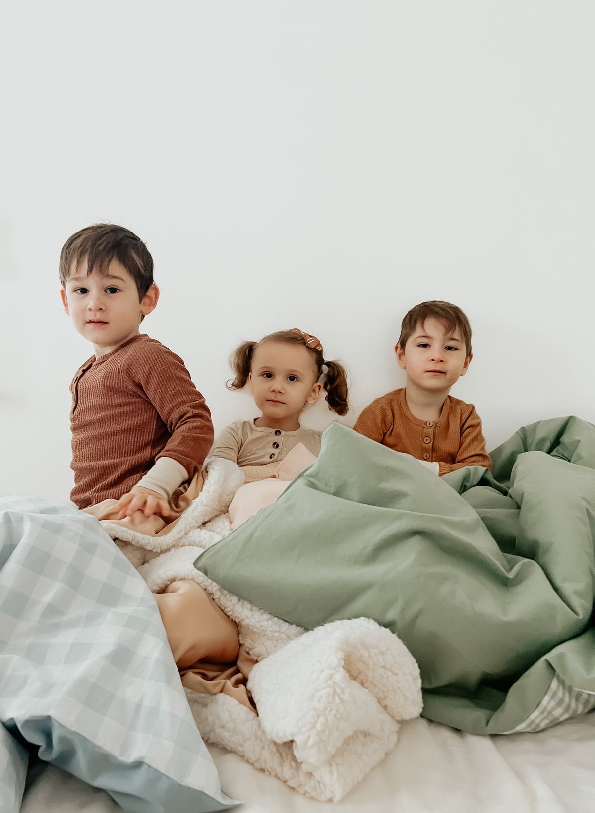 Chestnut Gingham Quilted Blanket — Little Mae & Co