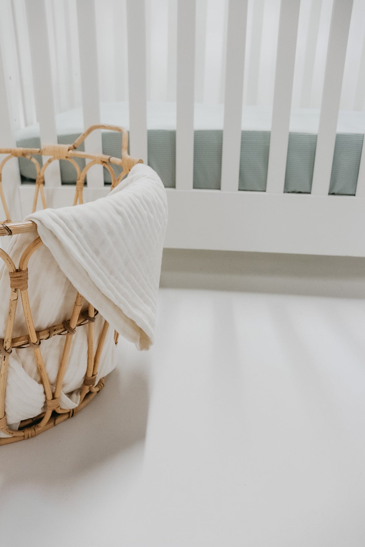 Seafoam Ribbed Crib Sheet — Little Mae & Co