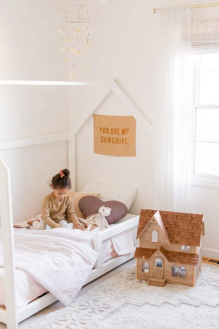 Beige Gingham Crib Quilted Blanket — Little Mae & Co
