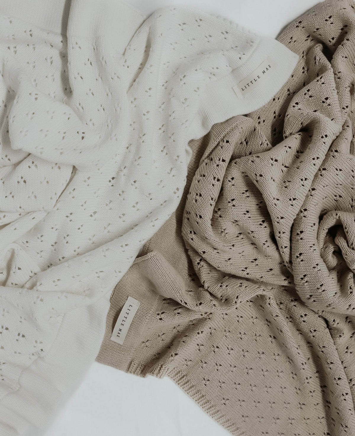 Toffee Pointelle Knit Blanket — Little Mae & Co