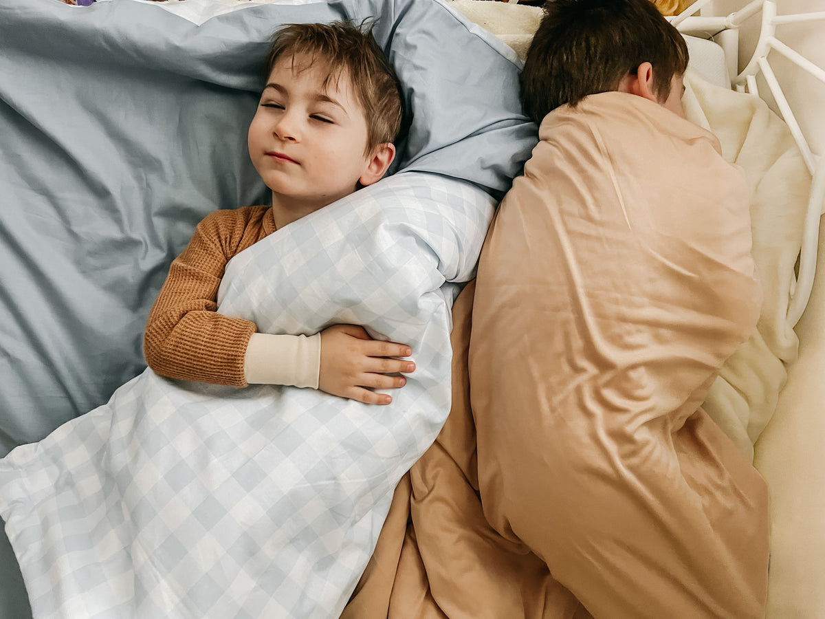 Marine Checkered Quilted Blanket — Little Mae & Co