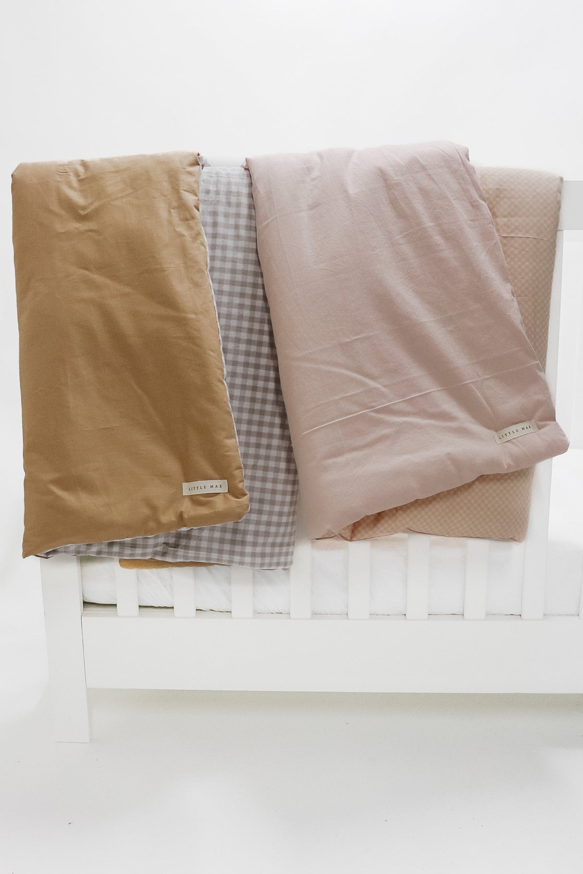 Chestnut Gingham Quilted Blanket — Little Mae & Co