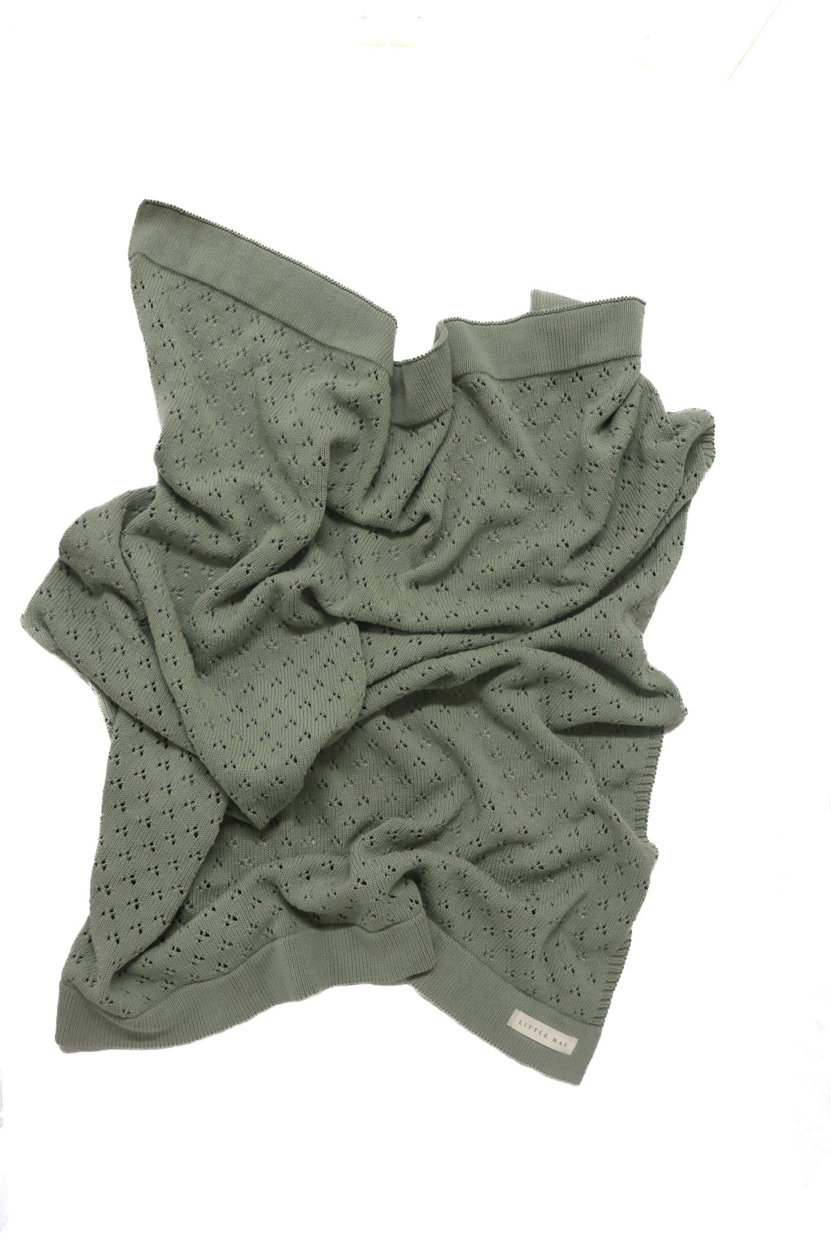 Mint Pointelle Knit Blanket — Little Mae & Co