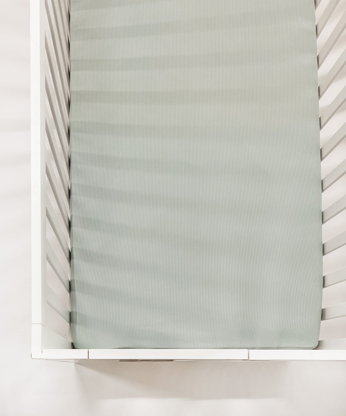 Seafoam Ribbed Crib Sheet — Little Mae & Co