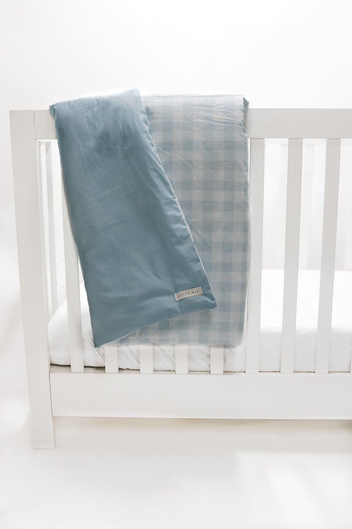 Marine Checkered Quilted Blanket — Little Mae & Co