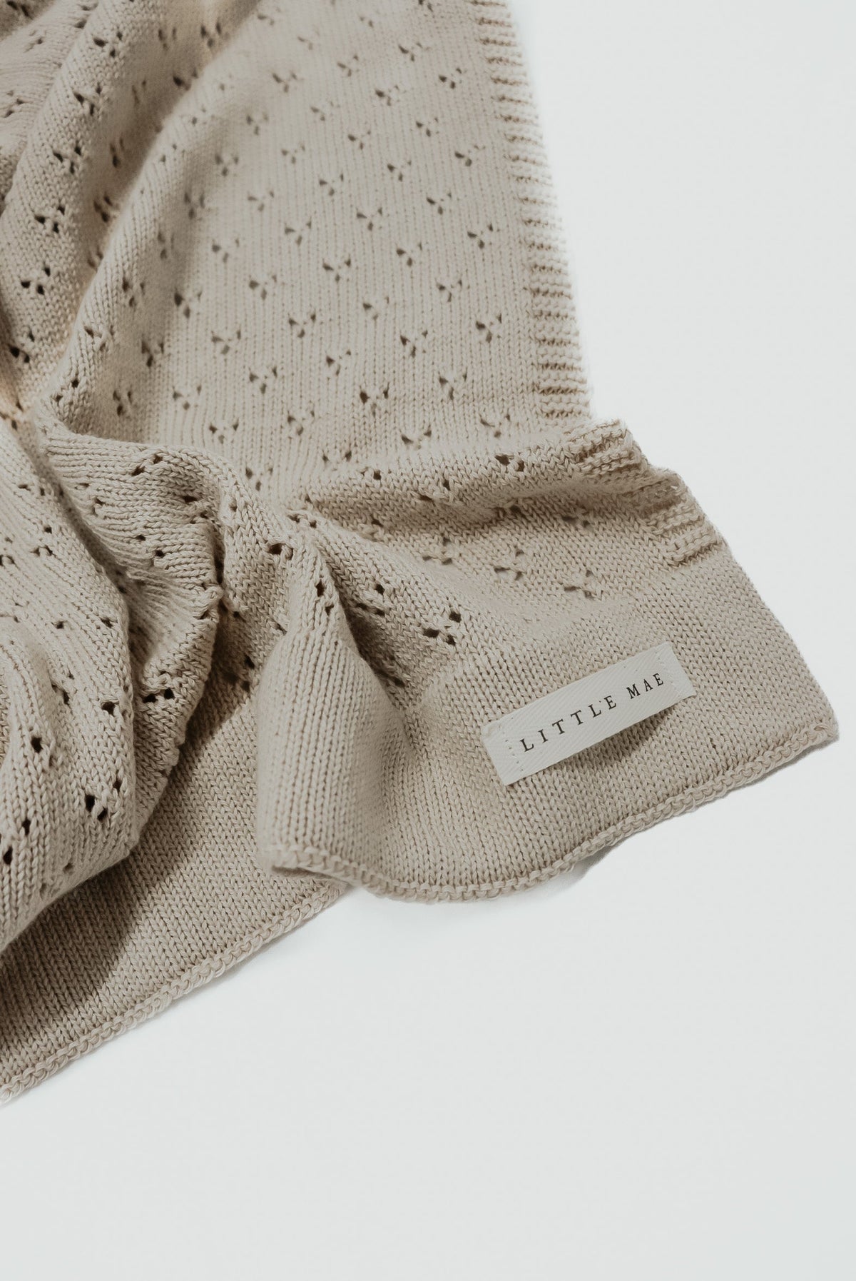 Toffee Pointelle Knit Blanket — Little Mae & Co