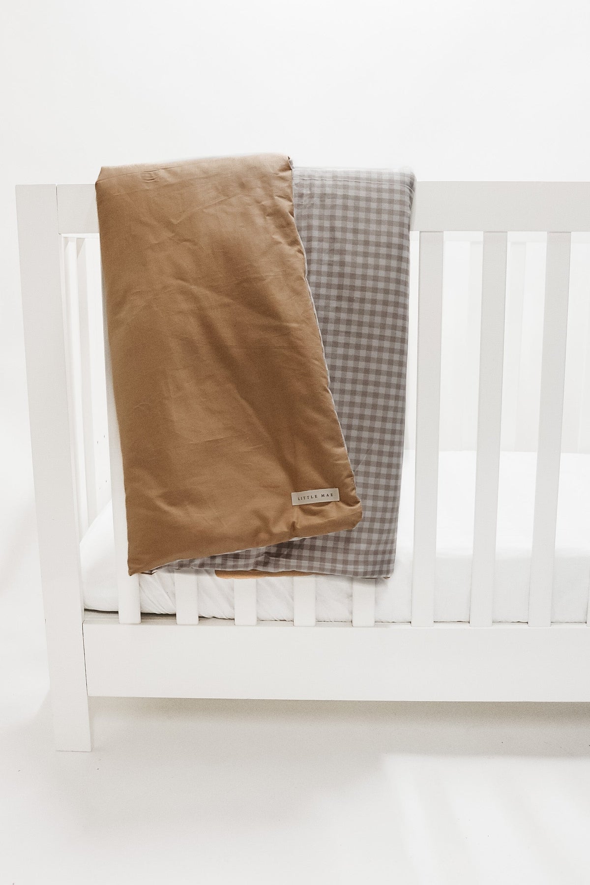 Chestnut Gingham Quilted Blanket — Little Mae & Co