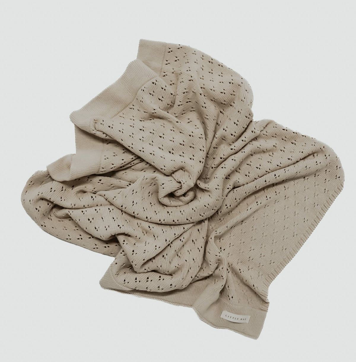 Toffee Pointelle Knit Blanket — Little Mae & Co