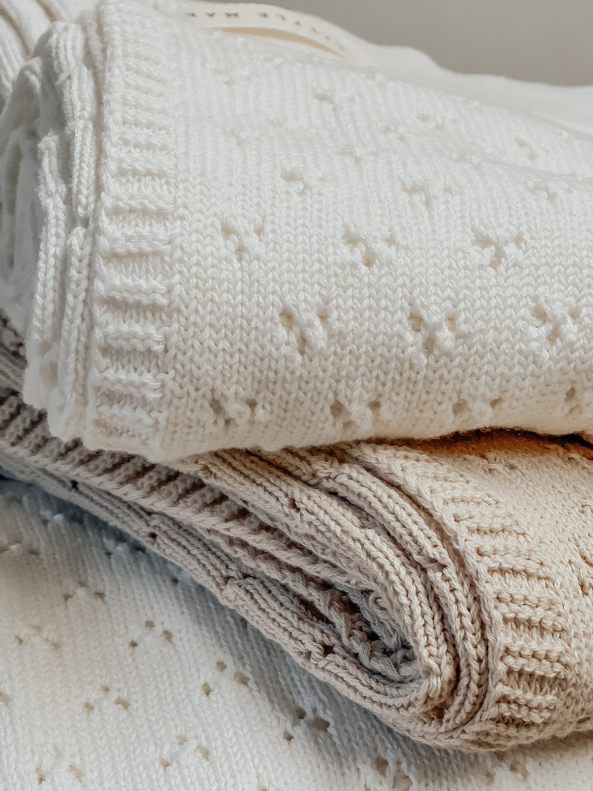Toffee Pointelle Knit Blanket — Little Mae & Co