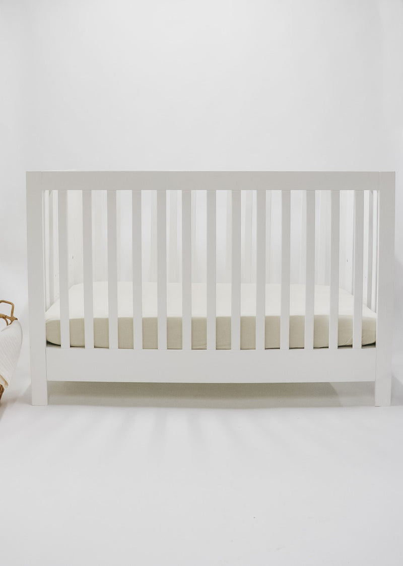 Oat Ribbed Crib Sheet — Little Mae & Co