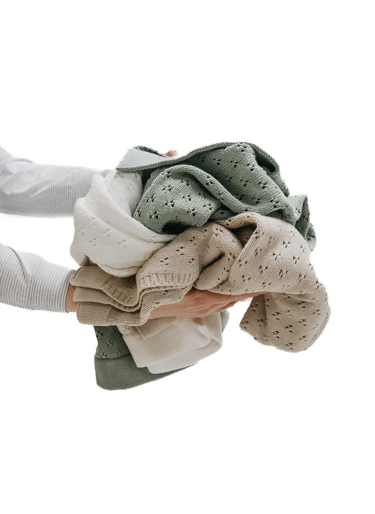 Mint Pointelle Knit Blanket — Little Mae & Co