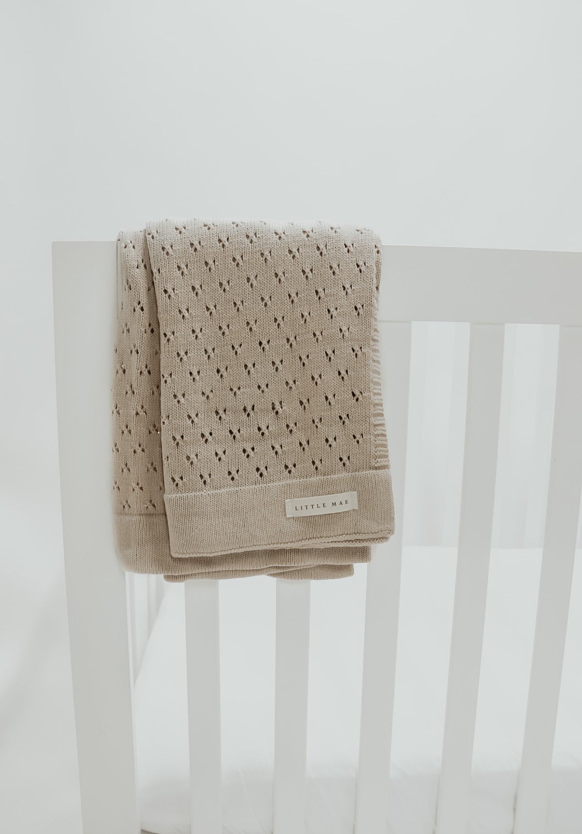 Toffee Pointelle Knit Blanket — Little Mae & Co