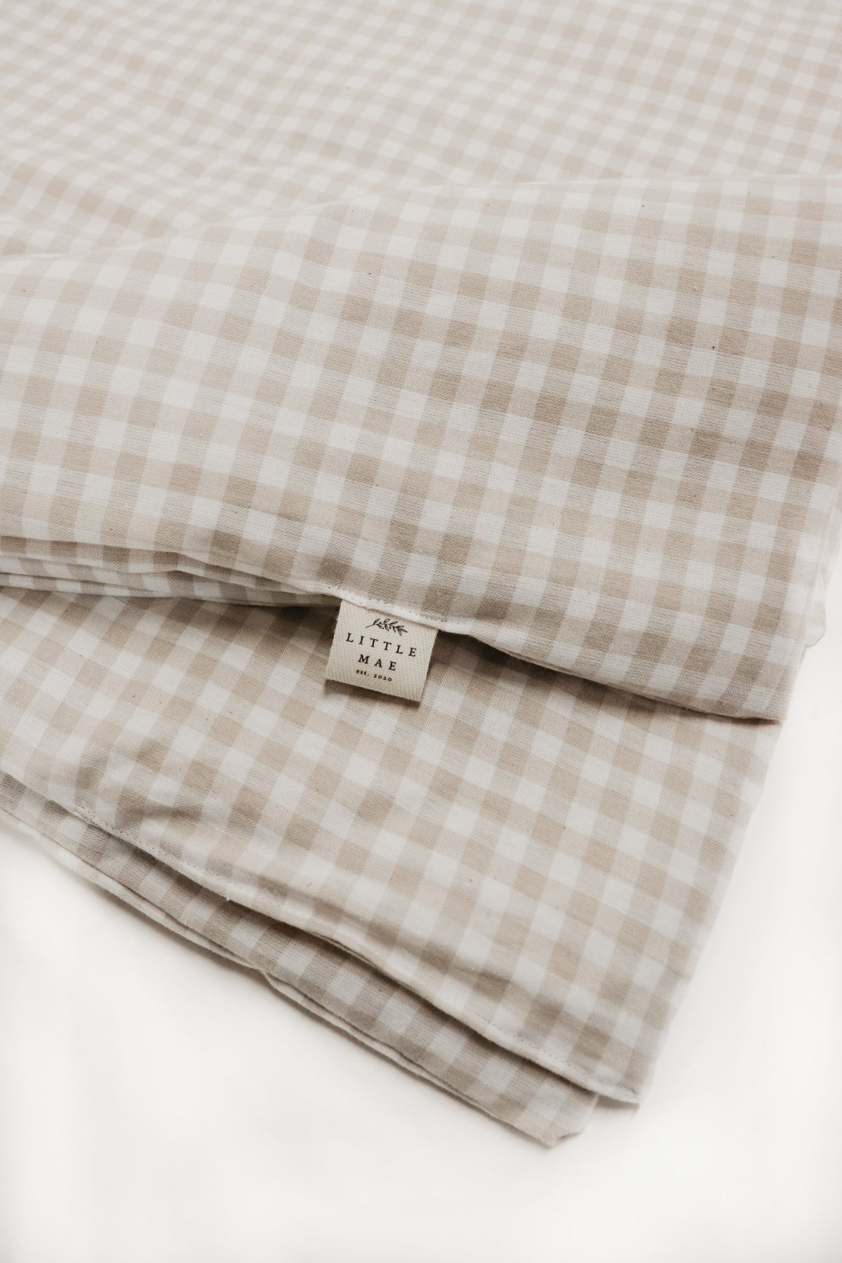 Beige Gingham Crib Quilted Blanket — Little Mae & Co